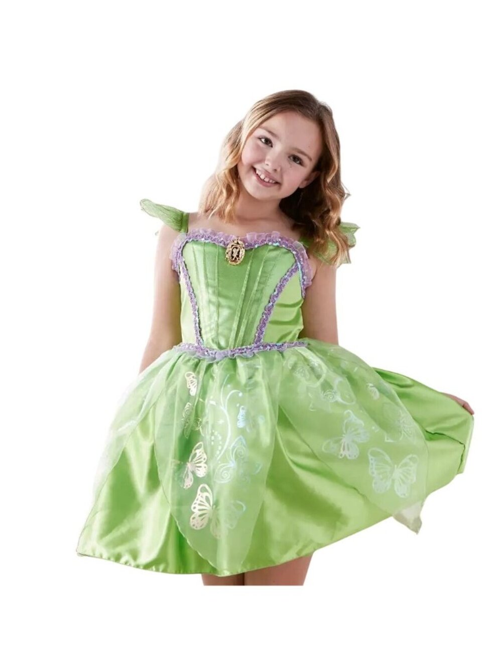 Disney Store Tinkerbell Dress with Light Up Wings Costume Peter Pan Girls 4 - Picture 2 of 12